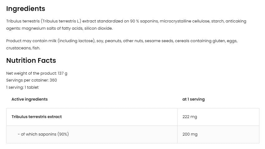Tribulus Terrestris 90 | Vege 360 ​​Tabletten