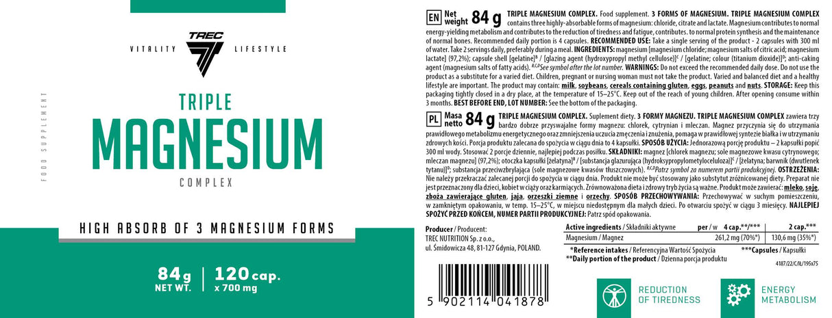 Dreifach-Magnesium-Komplex – 120 Kapseln