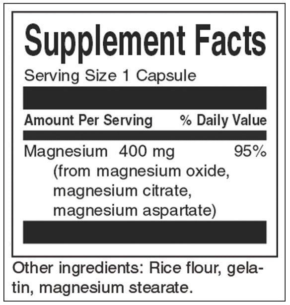 Dreifach-Magnesium-Komplex 400 mg – 30 Kapseln
