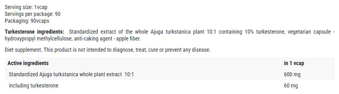 Turkesteron 600 mg – 90 Kapseln