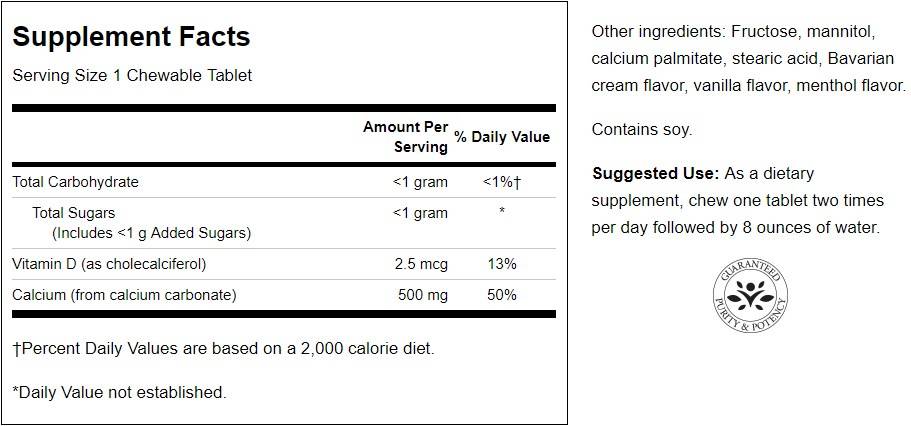 Kautable Calcium 100 kaubare Tabletten