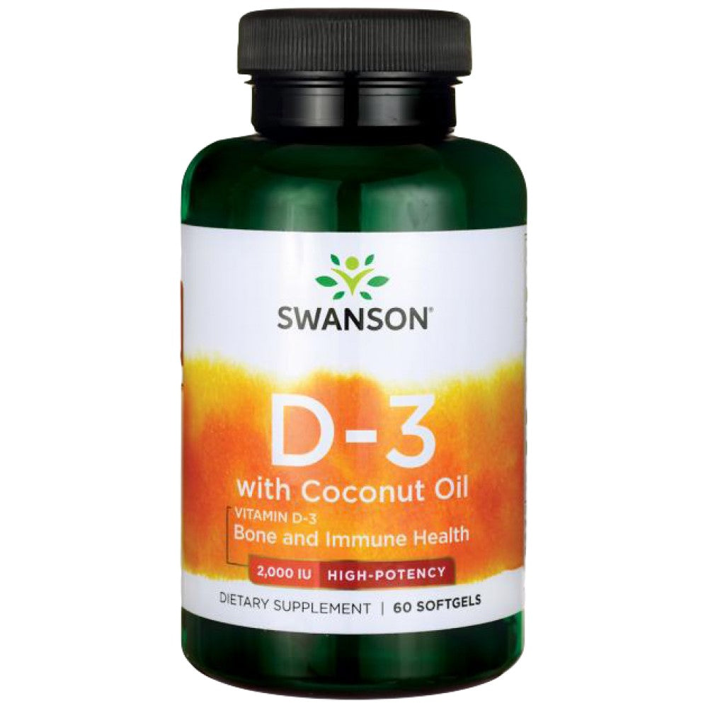 Ultra Vitamin D-3 mit Kokosnussöl 2000 UI 60 Gelkapseln