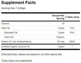 Ultra Vitamin D-3 mit Kokosnussöl 2000 UI 60 Gelkapseln