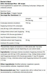Ultra Cordyceps Plus | Mit Artischocke & Ginkgo Biloba – 60 Kapseln