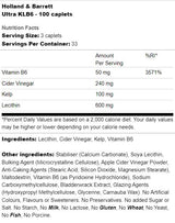 Ultra KLB6 | Seetang, Lecithin, B6 und Apfelessig – 100 Kapseln