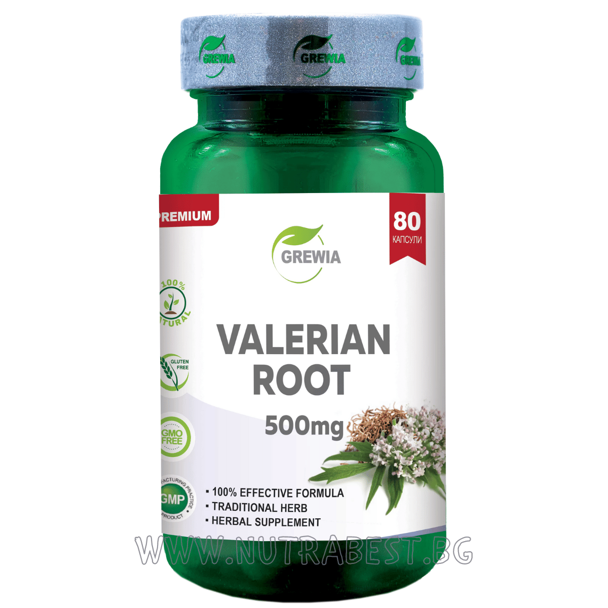 Baldrianwurzel 500 mg/80 Kapseln, 80 Dosen/ Grewia