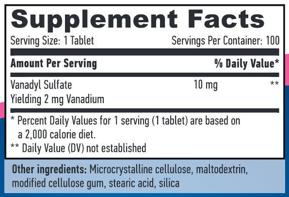 Vanadylsulfat 10 mg/100 Tabletten.