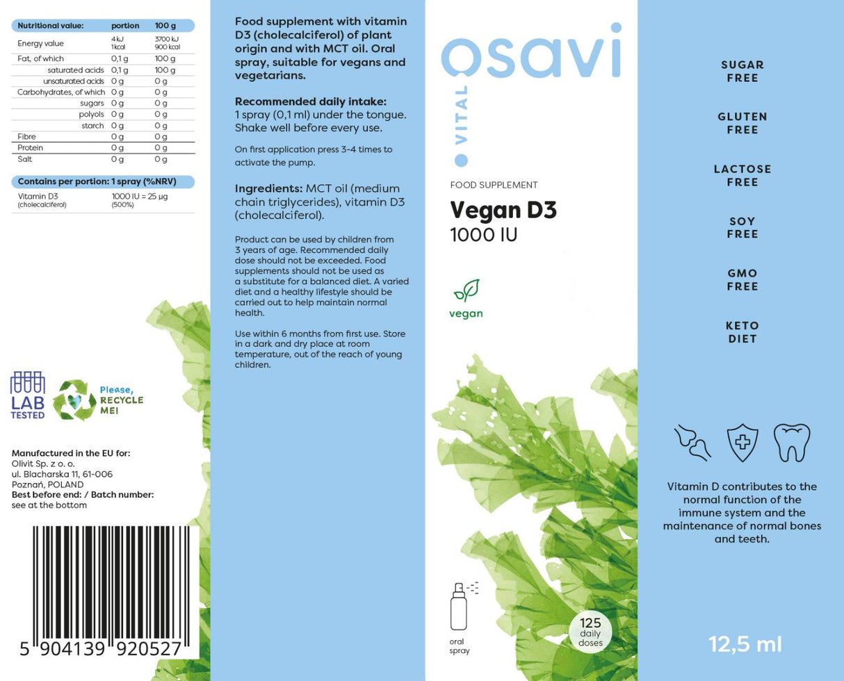 Veganes D3 1000 IE | Mundspray – 12,5 ml