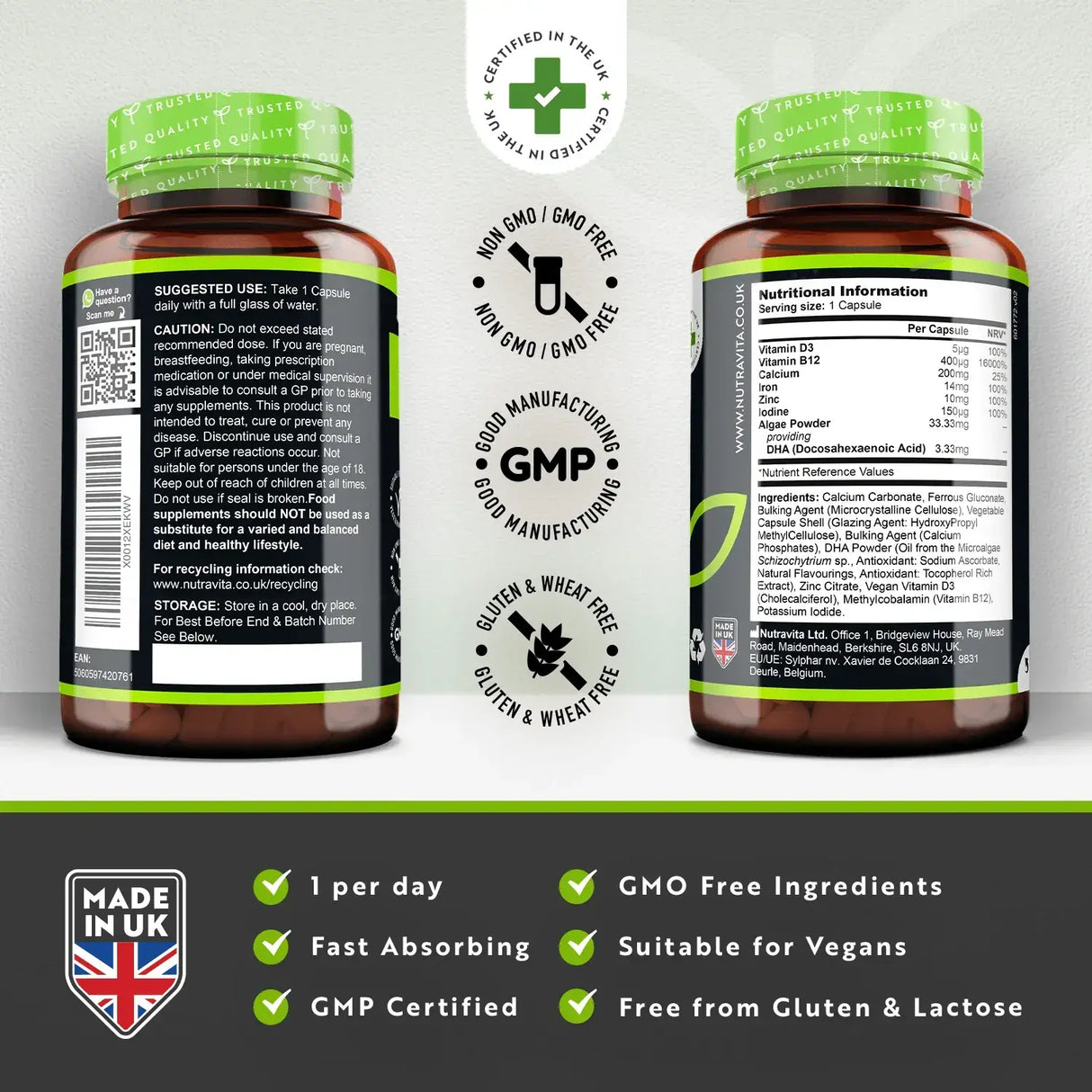 Veganes Basis-Multivitaminpräparat/120 Kapseln, 120 Tage/ <tc>Nutravita</tc>