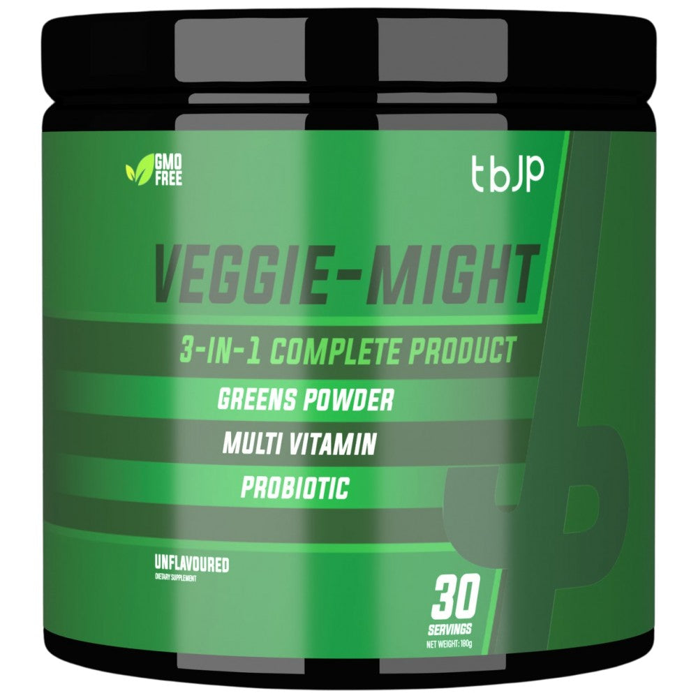 Veggie-Might | 3-in-1-Komplettformel ~ Grünpflanzen, Multivitamine und Probiotika – 180 Gramm