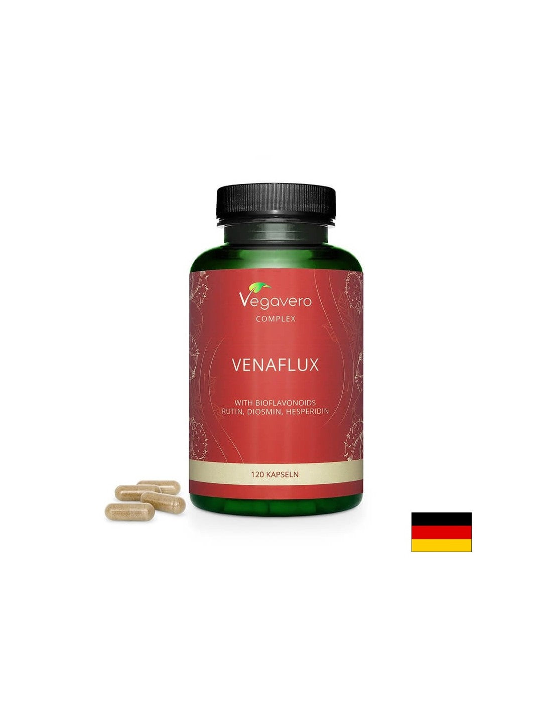 Venaflux Complex – Pflanzliche Formel gegen Krampfadern und Hämorrhoiden, 120 Kapseln <tc>Vegavero</tc>