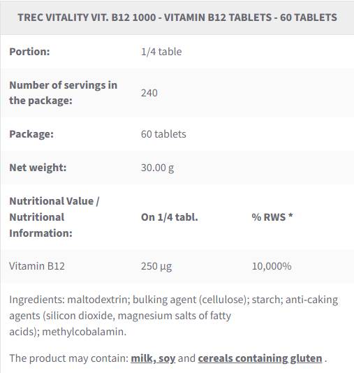 Vit. B12 1000 | Vitamin B12 Methylcobalamin – 60 Tabletten