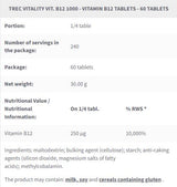 Vit. B12 1000 | Vitamin B12 Methylcobalamin – 60 Tabletten