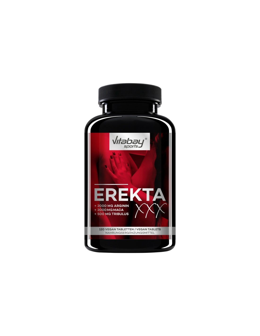 Sports ErektaXXX – Formel für den aktiven Mann mit Arginin, Maca, Tribulus Terrestris, 120 Kapseln