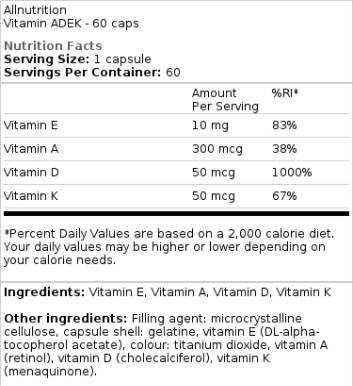 Vitamin ADEK/Vitamin A, D, E, K 60 Kapseln