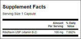 Vitamin B-2/Riboflavin 100 mg – 100 Kapseln