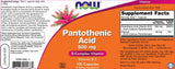 Vitamin B-5/Pantothensäure 500 mg – 100 Kapseln