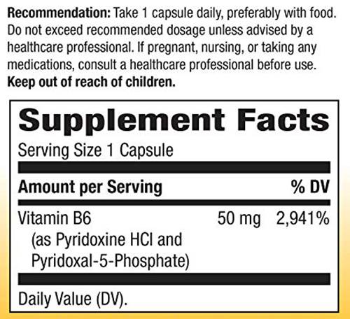 Vitamin B-6 50 mg – 100 Kapseln
