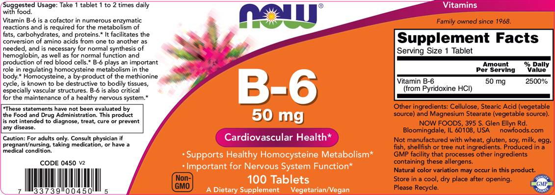 Vitamin B-6/Pyridoxin 50 mg – 100 Tabletten