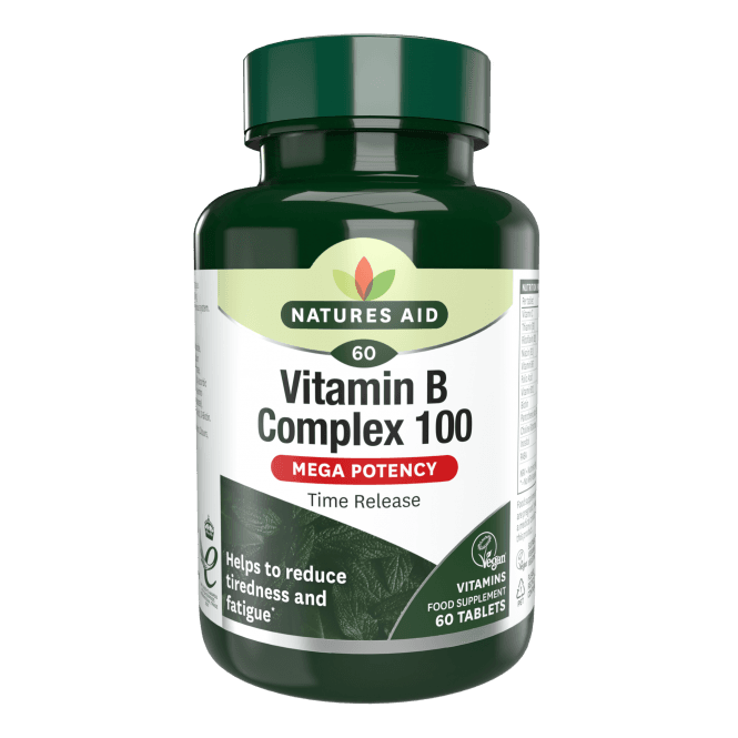 Vitamin B-Komplex (Vitamin B-Komplex 100) 60 Tabletten mit langsamer Freisetzung NaturesAid