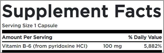Vitamin B6 100 mg/Pyridoxin – 100 Kapseln