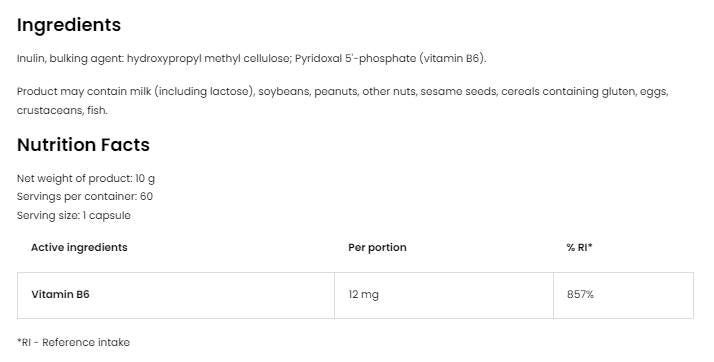 Vitamin B6 | P-5-P 12 mg 60 Kapseln