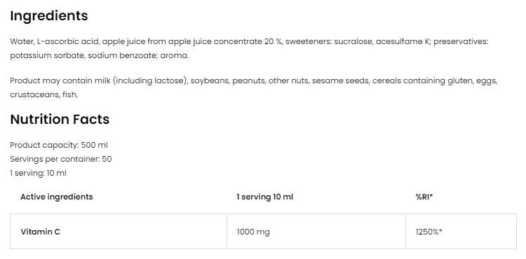 Vitamin C 1000 Flüssigkeit 500 ml