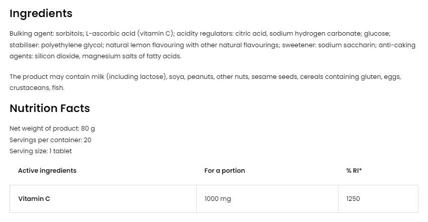 Vitamin C 1000 mg/Brausetabletten 20 lösliche Tabletten