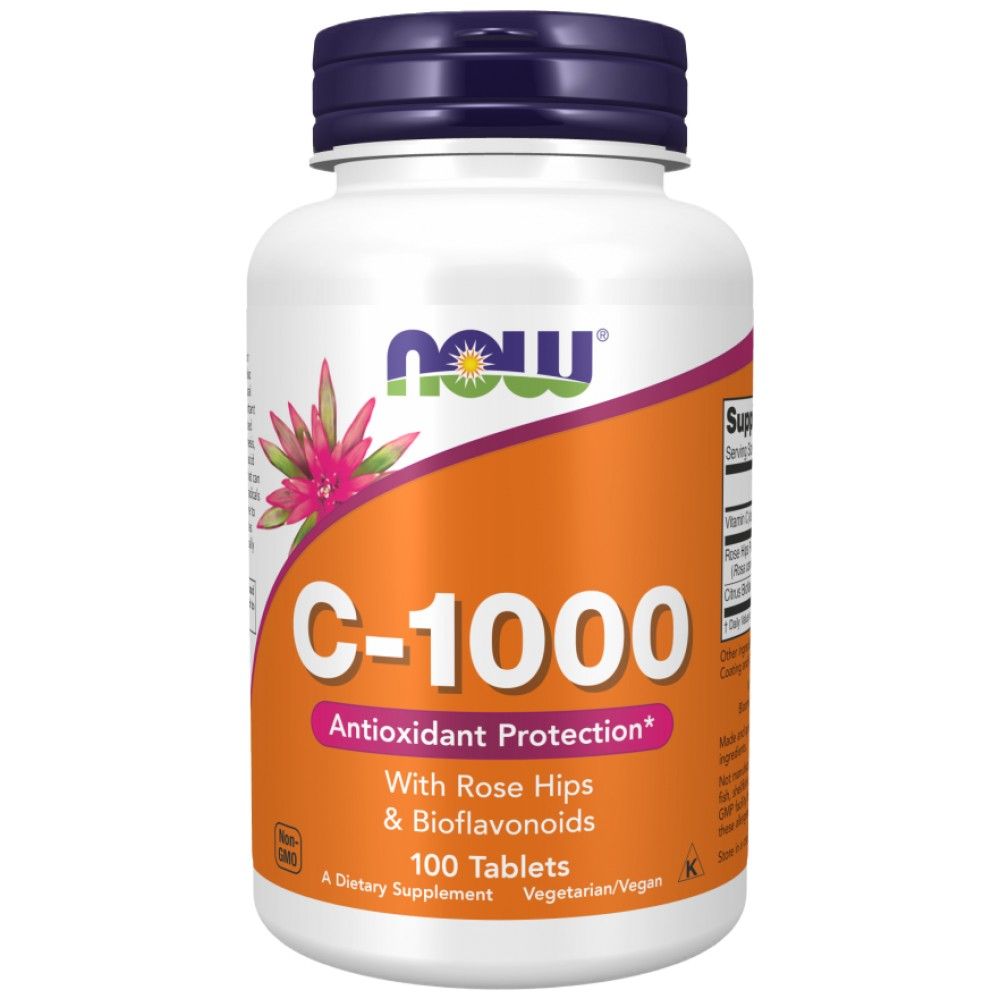 Vitamin C-1000/mit Hagebutten + Bioflavonoiden – 100 Tabletten