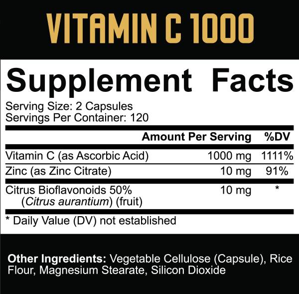 Vitamin C 1000 | mit Zink und Zitrus-Bioflavonoiden – 240 Kapseln