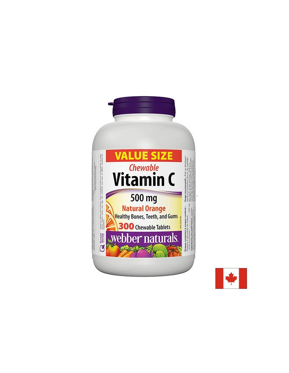 Vitamin C 500 mg Kautabletten – Vitamin C 500 mg, 300 Kautabletten <tc>Webber Naturals</tc>