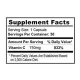 Vitamin C 750 mg/Unterstützung des Immunsystems – 30 Kapseln