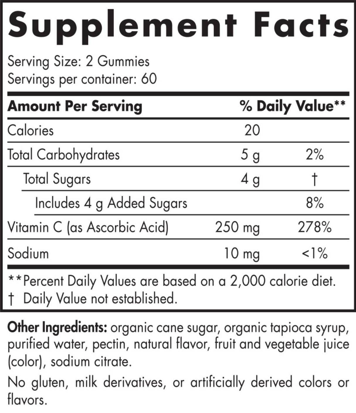 Vitamin-C-Fruchtgummis 250 mg – 120 Fruchtgummis