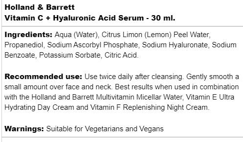 Vitamin C + Hyaluronsäure-Serum – 30 ml