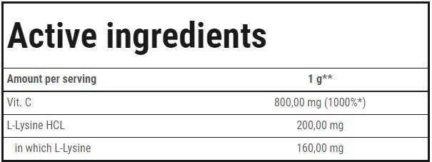 Vitamin C + L-Lysin-Pulver – 300 Gramm