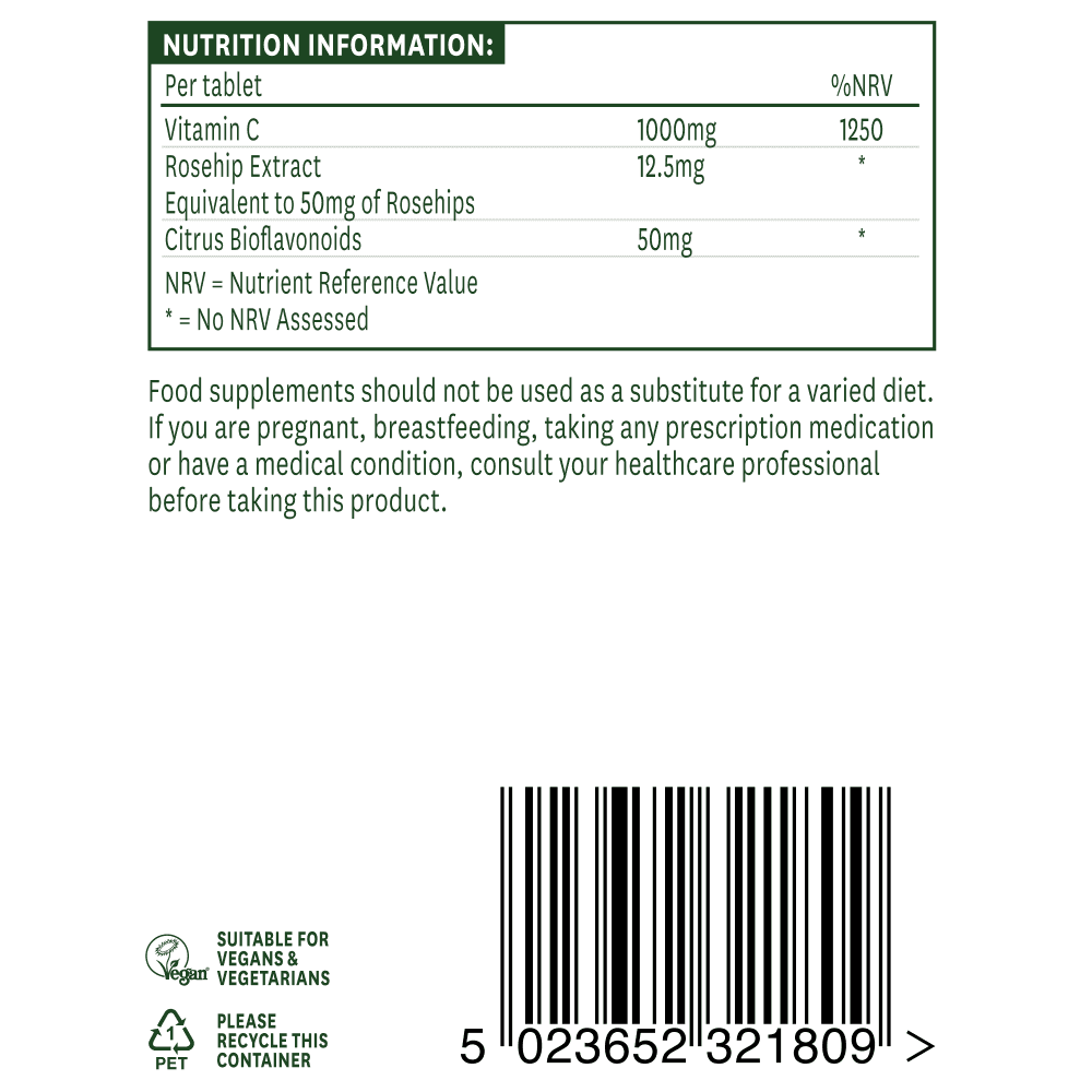 Vitamin C mit niedrigem Säuregehalt (Vitamin C Low Acid) 1000 mg 90 Tabletten NaturesAid