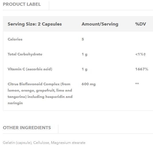 Vitamin C mit Bioflavonoiden 500 mg – 100 Kapseln