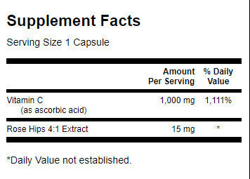 Vitamin C mit Hagebutten 1000 mg – 250 Kapseln