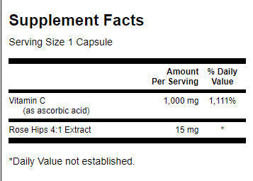Vitamin C mit Hagebutten 1000 mg – 30 Kapseln