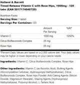 Vitamin C mit Hagebutten 1500 mg | Zeitgesteuerte Freisetzung – 100 Tabletten