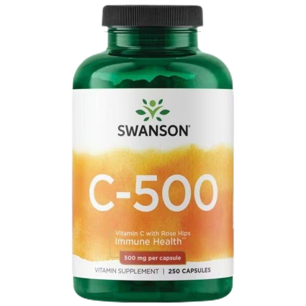 Vitamin C mit Hagebutten 500 mg – 250 Kapseln