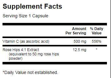 Vitamin C mit Hagebutten 500 mg – 250 Kapseln