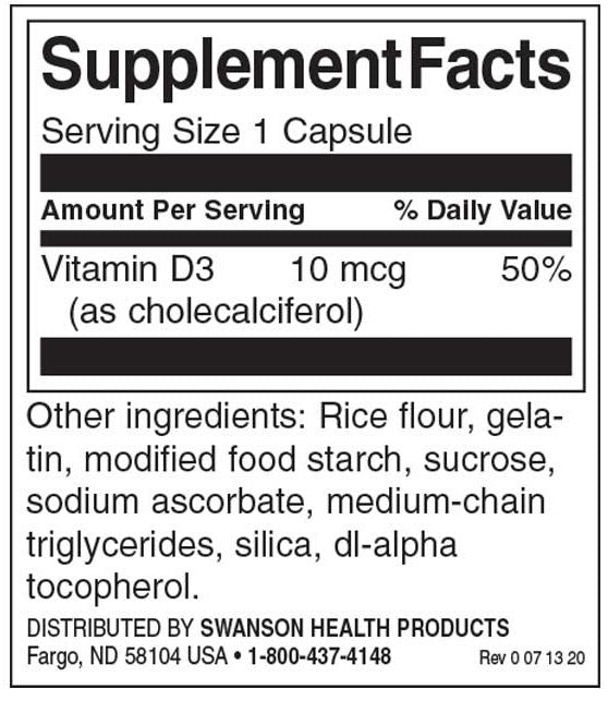 Vitamin D-3 400 IE – 250 Kapseln