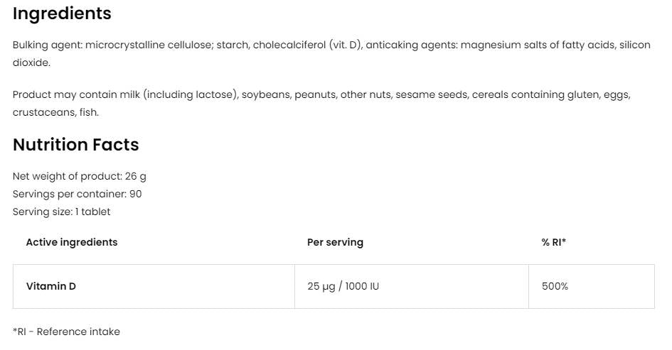Vitamin D3 1000 IE 90 Tabletten