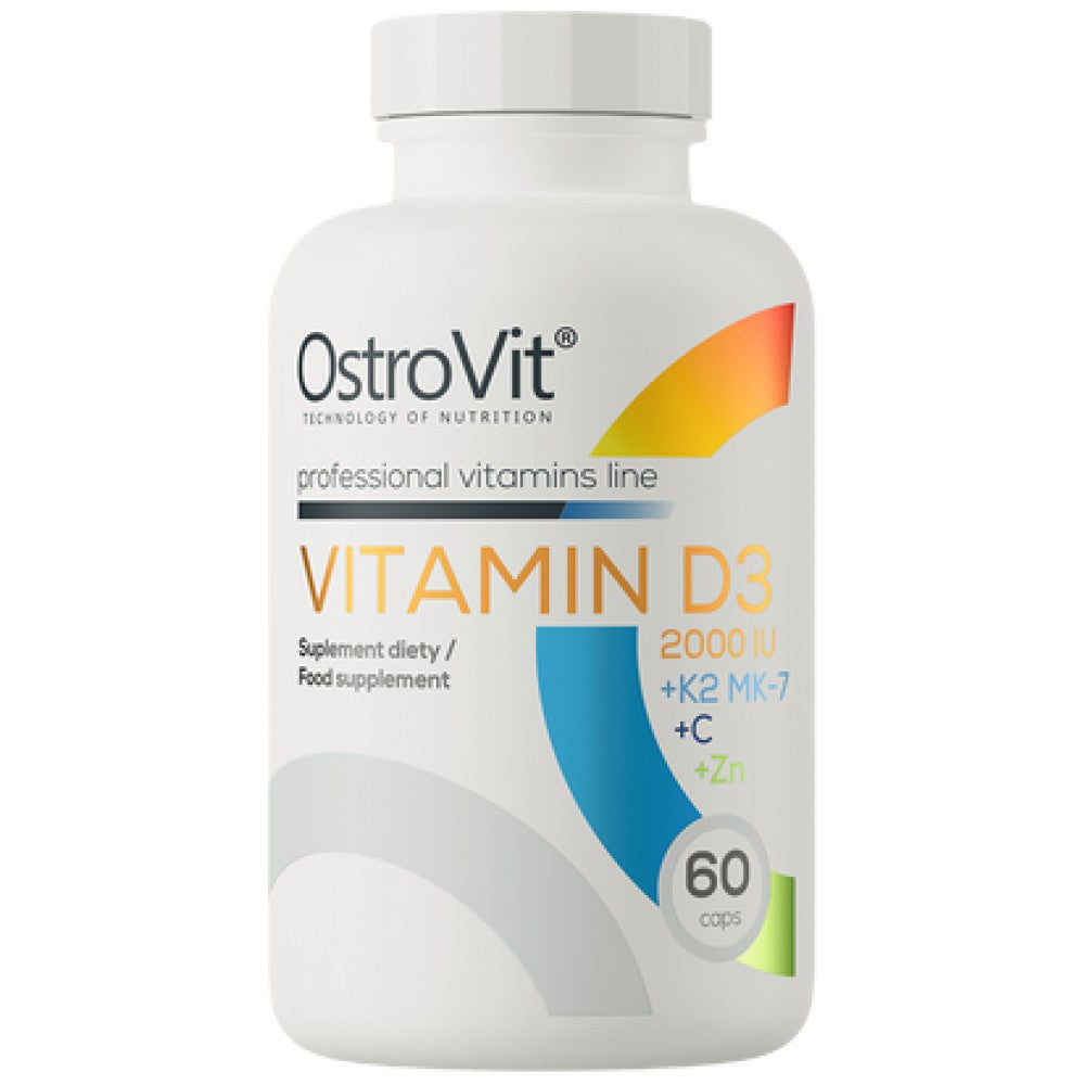 Vitamin D3 2000 + K2 MK-7/+ Vitamin C + Zink 60 Kapseln