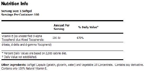 Vitamin E-200 IE D-Alpha-Tocopherole – 100 Gelkapseln