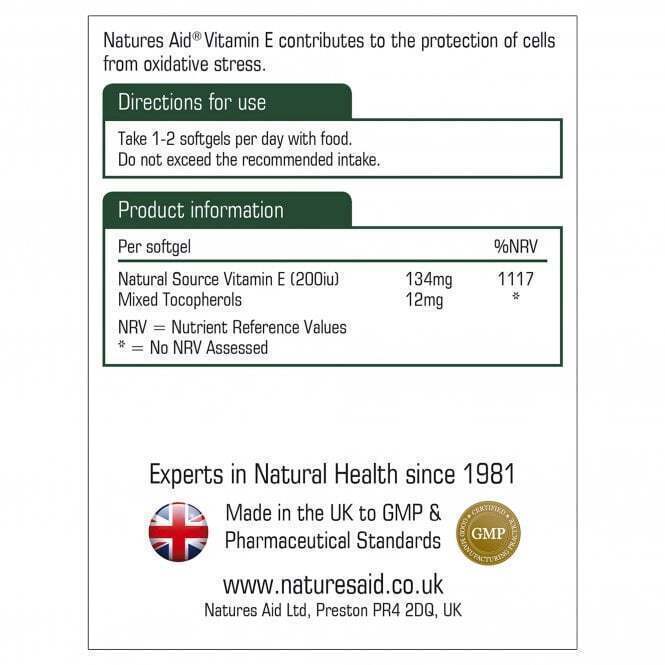 Vitamin E (Vitamin E) 200iu 60 Kapseln NaturesAid