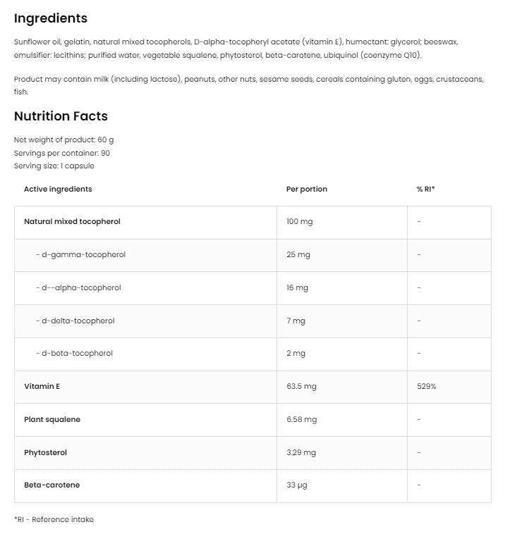 Vitamin E/Natürlicher Tocopherol-Komplex 90 Gelkapseln