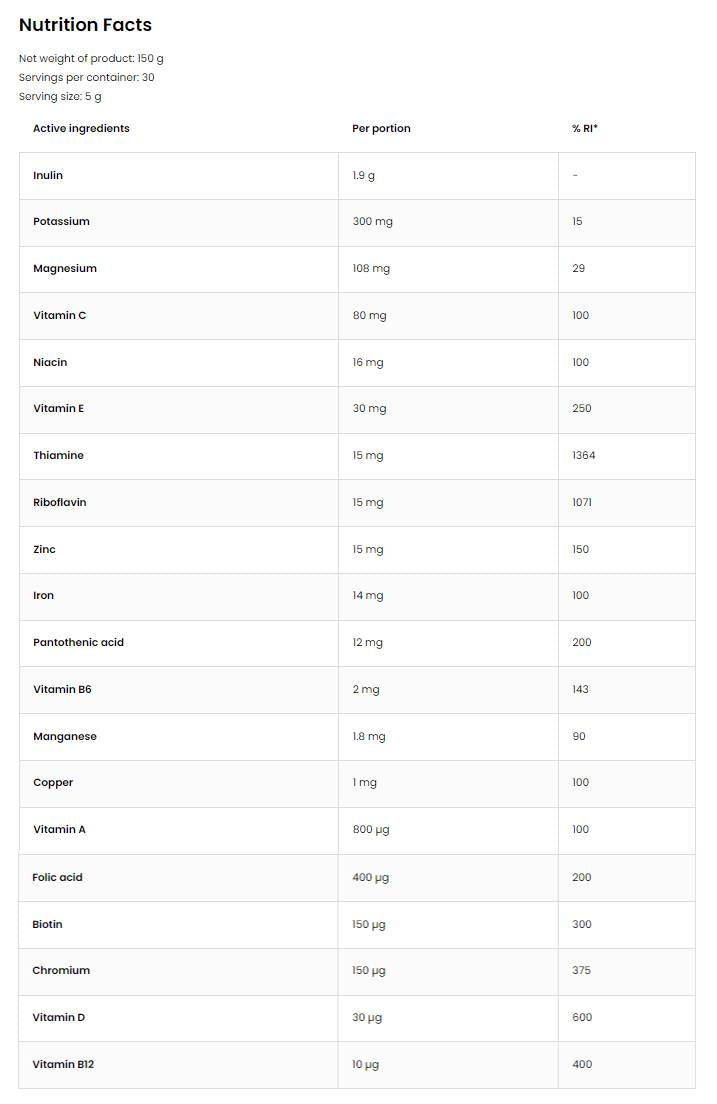 VitandMin Pulver | Multivitamin- und Mineralstoffformel 150 Gramm