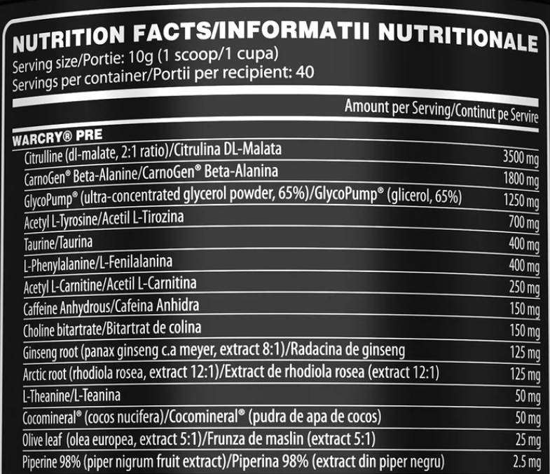 WarCry/Pre-Workout – 400 Gramm
